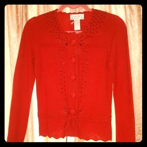 RED CROP NANETTE LEPORE SWEATER NEW M
